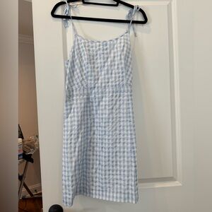 Madewell Light Blue and White Gingham Dress